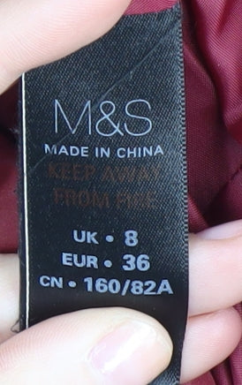 Marks and Spencer Women's Red Quilted Coat Size 8