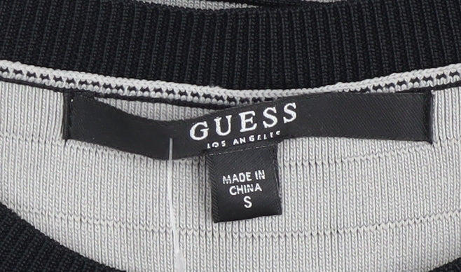 Guess Women's Black & White Striped Bodycon Dress S