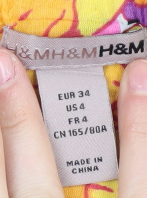 H&M Women's Multicoloured Floral Dress Size 6