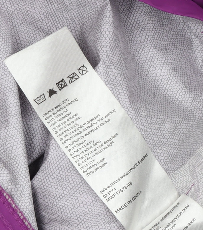 Mountain Warehouse Women's Purple Waterproof Rain Jacket Size 10