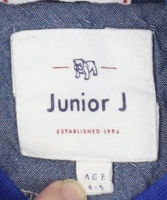 Junior J Boys' White Striped T-Shirt, 4-5 Years, Long Sleeve