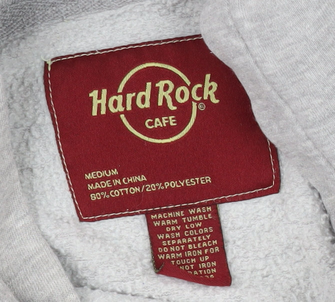 Hard Rock Cafe Grey Unisex Hoodie Medium Pullover
