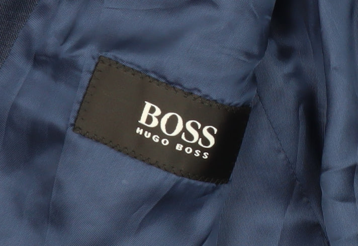 Hugo Boss Men's Blue Double-Breasted Suit Jacket 40