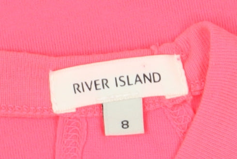 River Island Women's Pink Halter Tank Top Size 8