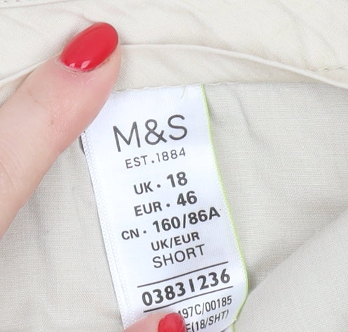 Marks and Spencer Women's Beige Size 18 Chino Trousers