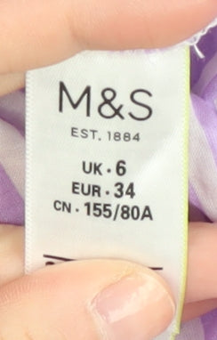 Marks and Spencer Women's Striped Button-Up, Size 6