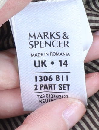Marks and Spencer Women's Beige Long Overcoat Size 14