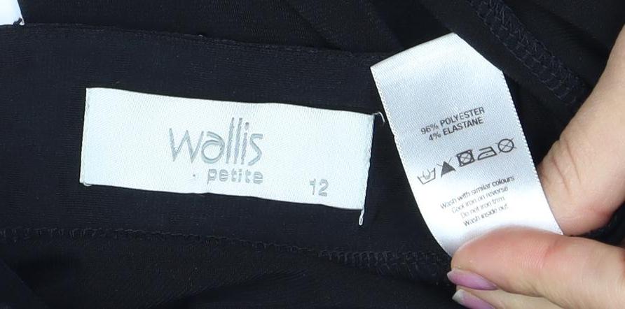Wallis Petite Black Sleeveless Beaded Dress Size 12