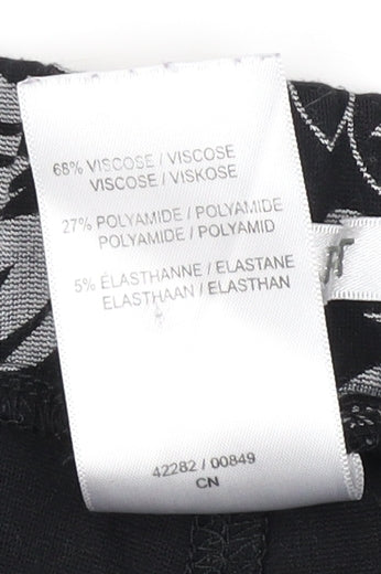 Damart Women's Black Floral A-Line Knee-Length Skirt