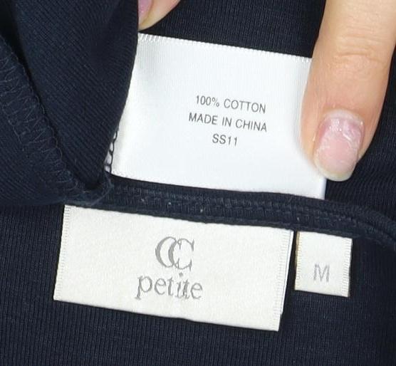 CC Petites Women's Blue 3/4 Sleeve Scoop Neck Top M