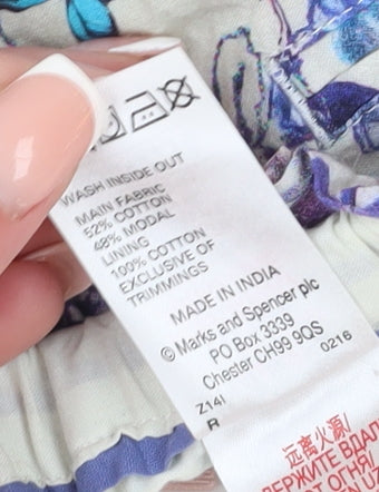 Marks and Spencer Unisex Baby Multicoloured Floral Trousers 3-6 Months