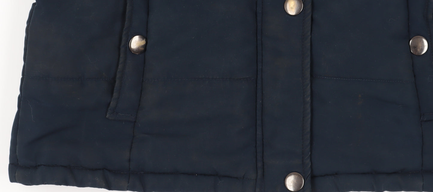 Blonde + Blonde Women's Blue Hooded Puffer Vest
