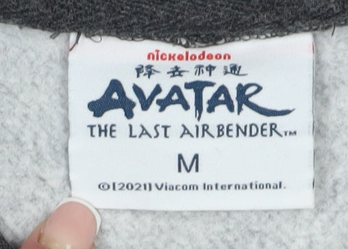 Avatar Men's Grey Hoodie Medium Pullover Anime Graphic