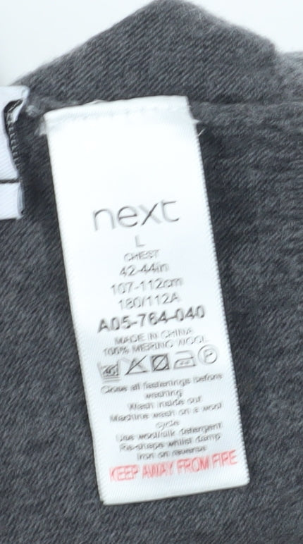 Next Men's Grey Collared Pullover Jumper - L