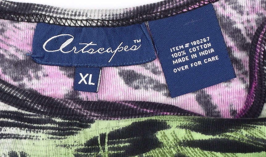 Artscapes Women's Multicoloured Animal Print XL T-Shirt