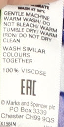 Marks and Spencer Women's Blue Floral Dress Size 20