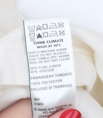 Marks and Spencer Women's Ivory Shirt Dress, Size 8