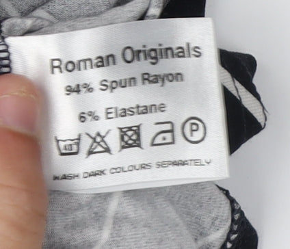 Roman Originals Womens Black Striped Tank Top S/M