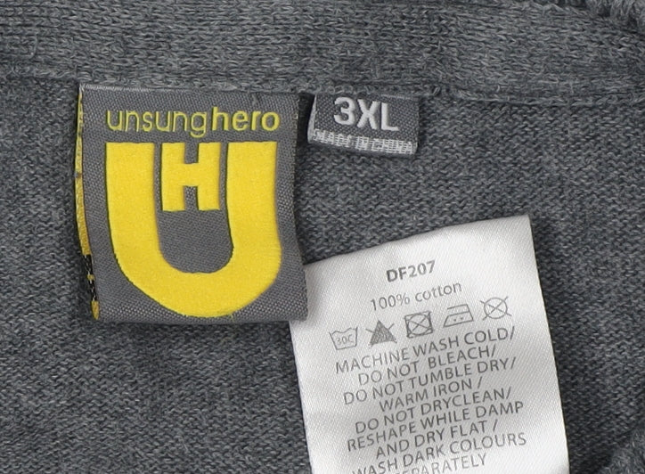 Unsung Hero Men’s Grey 3XL Cotton Pullover Jumper
