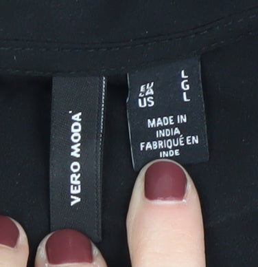 Vero Moda Women's Black Collared Shirt Dress L