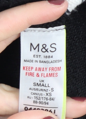 Marks and Spencer Women's Black Striped Pullover, Size S