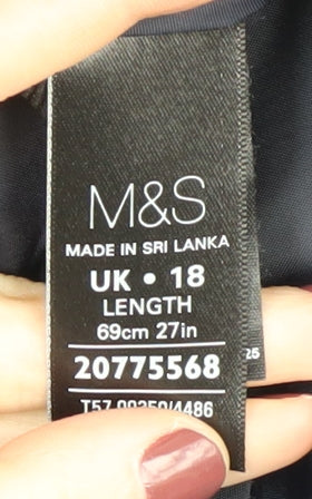 Marks and Spencer Women's Black A-Line Skirt Size 18