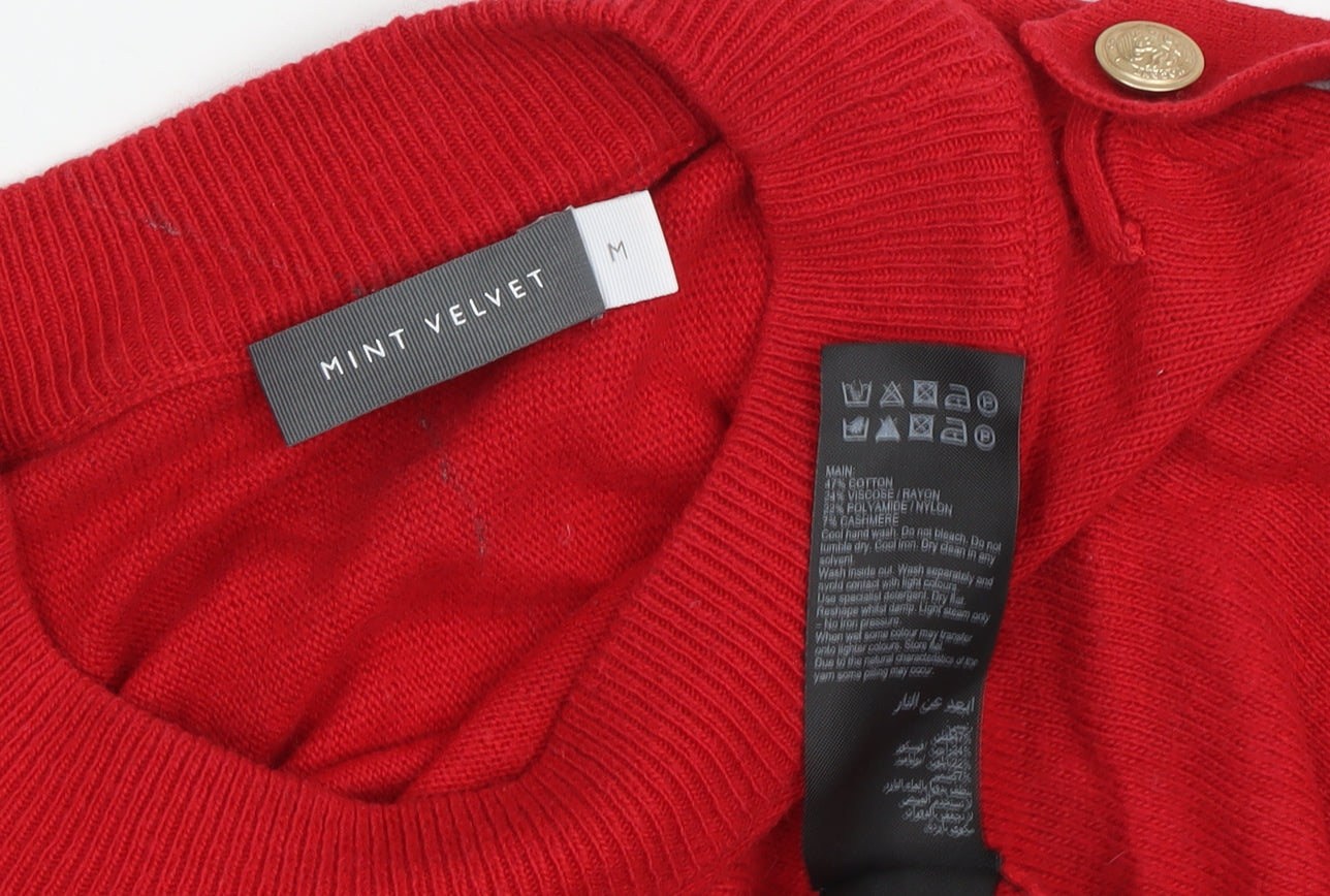 Mint Velvet Women's Red Pullover Jumper, M, Crew Neck