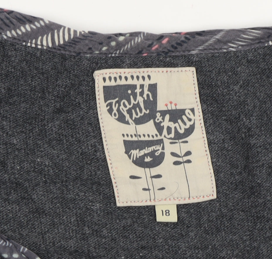 Monteray Women's Grey Cardigan, Size 18, Button Accents