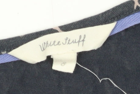 White Stuff Women's Navy Blue Long Sleeve Tunic Top