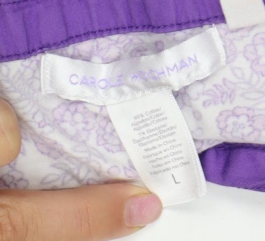 Carole Hochman Purple Floral Shift Dress L