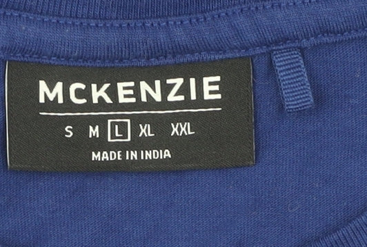 McKenzie Men's Blue Graphic T-Shirt, Size L