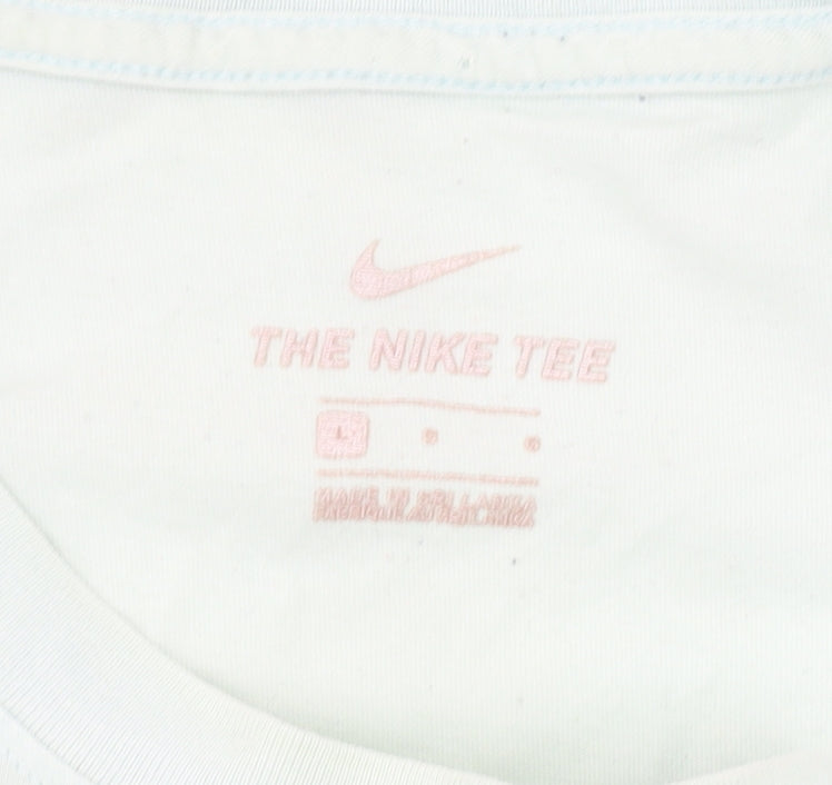 Nike Men's White L Cotton T-Shirt Crew Neck