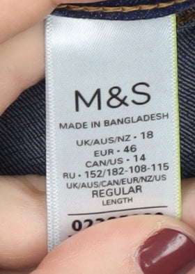 Marks and Spencer Women's Blue Straight Leg Jeans Size 18