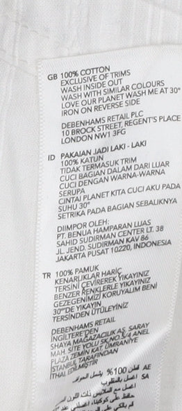 Mantaray Men's White Henley T-Shirt Size L