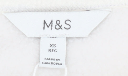 Marks and Spencer Women's White Fleece Jacket XS