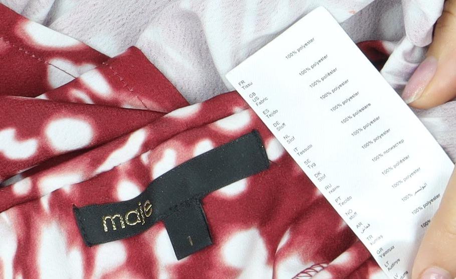 Maje Women's Red Tie Dye Shift Dress, Size Regular