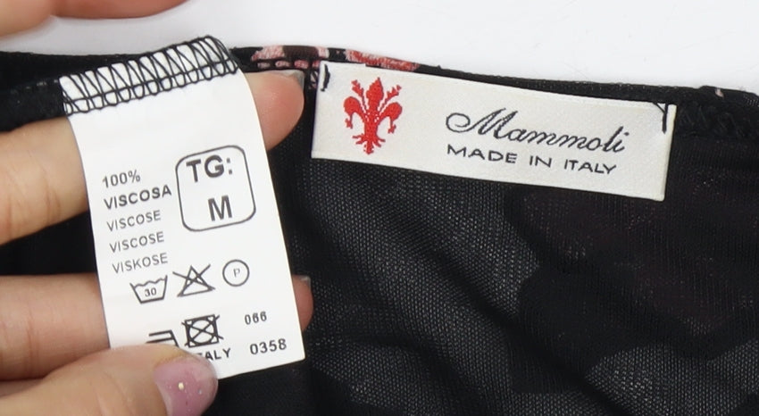 Mammoli Women's Black Floral Blouse M