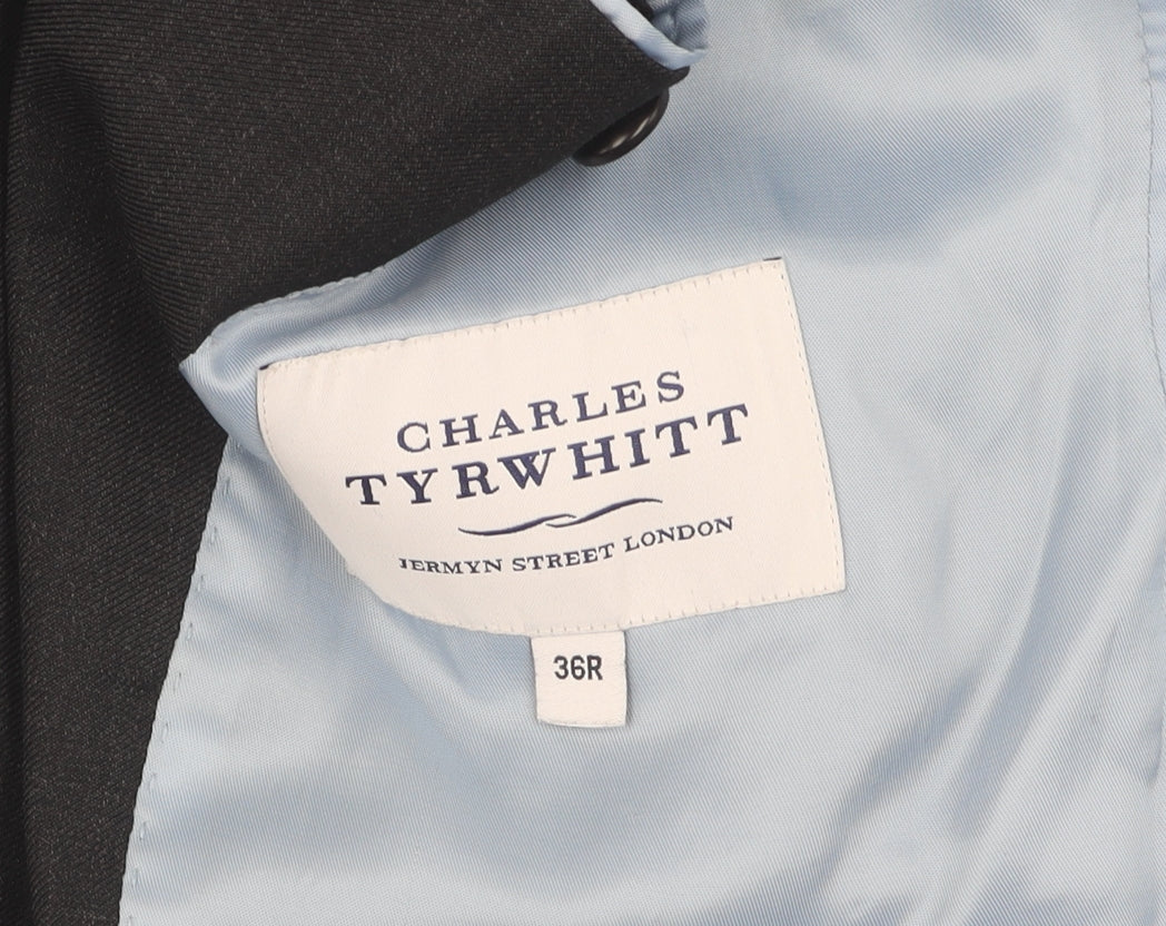 Charles Tyrwhitt Men's Black Wool Blazer 36 Regular Classic