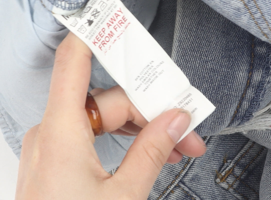 Missguided Women's Grey Denim Mini Skirt Size 14