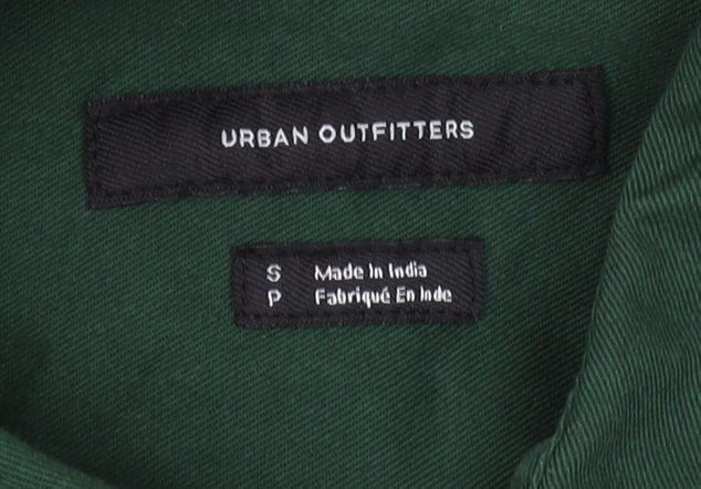 Urban Outfitters Men's Green Cotton Button-Up Shirt S