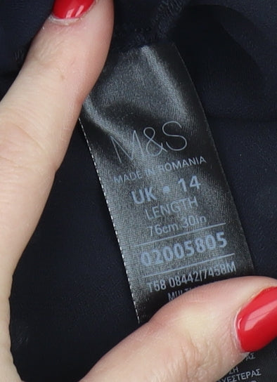 Marks and Spencer Women's Blue Polka Dot A-Line Skirt