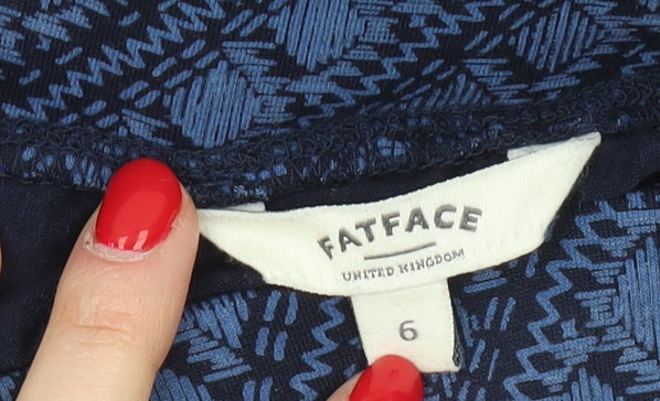FatFace Women's Blue A-Line Geometric Skirt Size 6