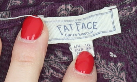 Fat Face Women's Purple Floral Tunic Blouse Size 10