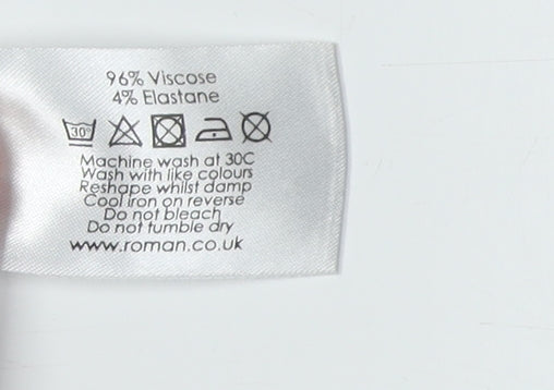 Roman Women's Blue Floral Tunic Blouse Size 20