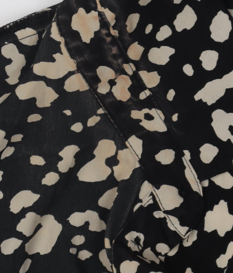 New Look Women's Black Animal Print Shirt Dress Size 14