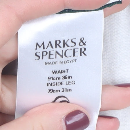 Marks and Spencer Men's Beige Regular Fit Trousers