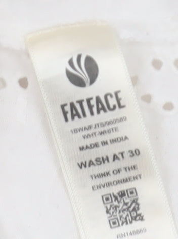 Fat Face Women's White Cotton Blouse Size 10