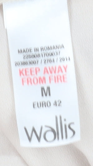 Wallis Women's Beige Blouse, Size 14, Short Sleeve, Chiffon