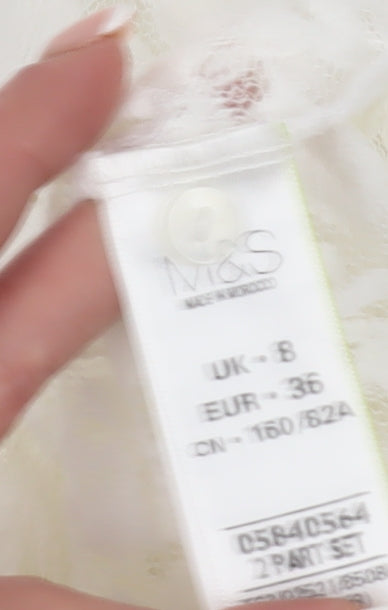 Marks and Spencer Women's White Lace Blouse Size 8