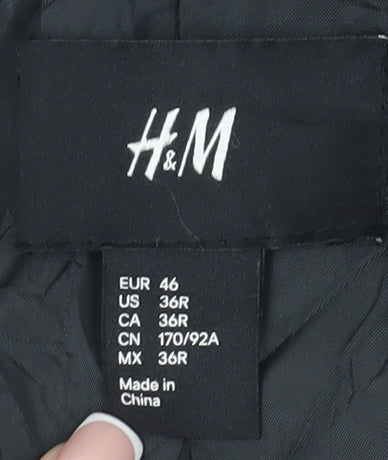 H&M Grey Men's Blazer, Size 36, Regular Fit